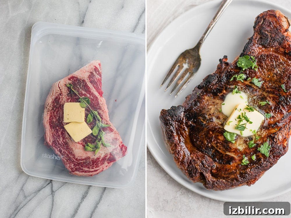 Sous vide steak