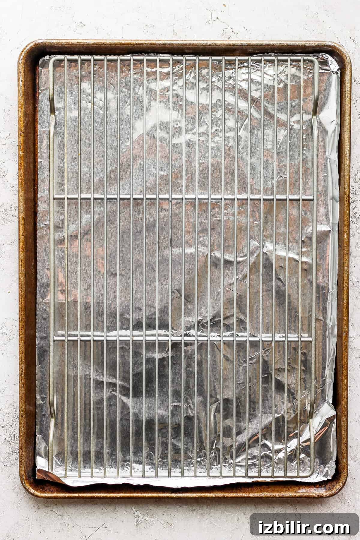 a sheet of aluminum foil on a baking sheet.