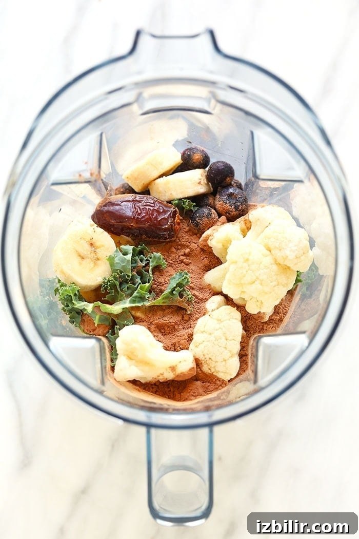 Smoothie ingredients superfood protein smoothie ingredients in a blender