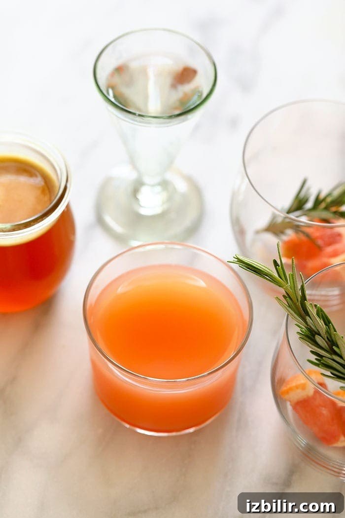 grapefruit juice in a glass