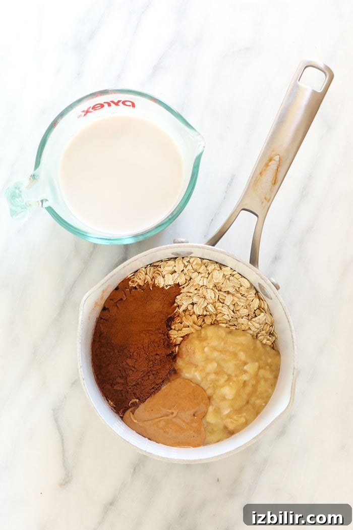Ingredients for brownie batter oats stovetop oats ingredients