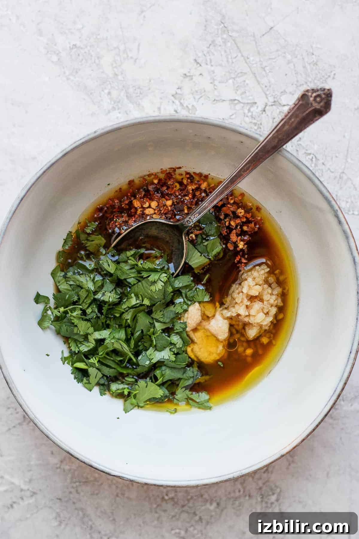 shrimp marinade in bowl.