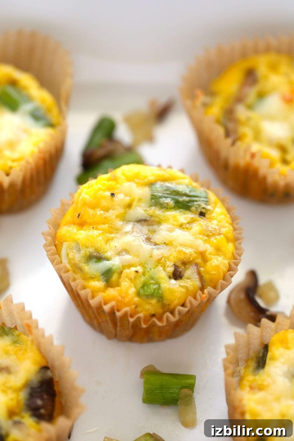 Baked asparagus and mushroom egg cups Baked asparagus and mushroom egg cups