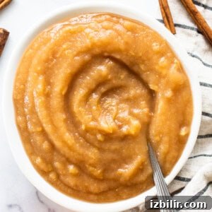 Homemade Instant Pot Applesauce Recipe 7 Small bowl of applesauce with cinnamon