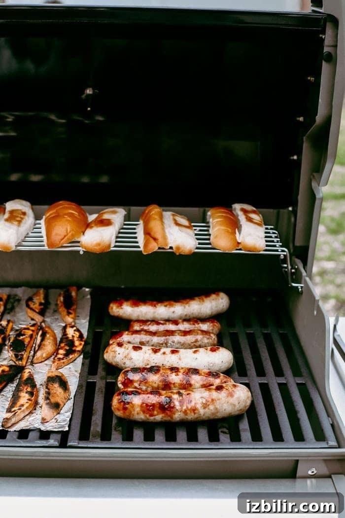 Brats and buns on grill brats and buns on grill