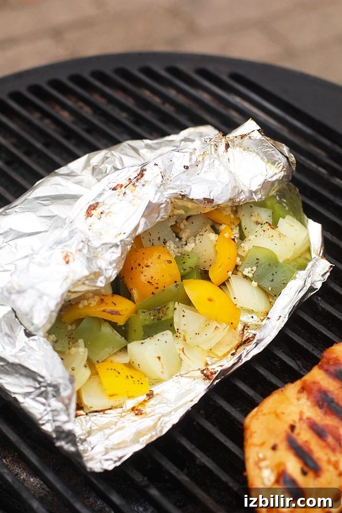 peppers and onions in foil pack on grill peppers and onions in foil pack on grill