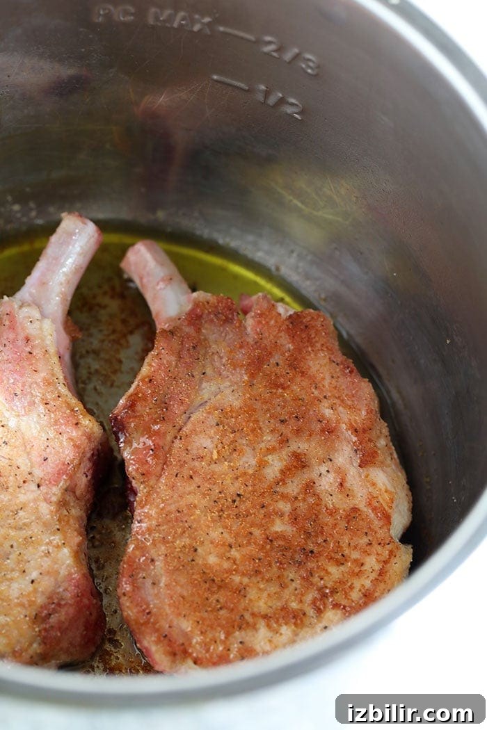 Searing pork chops in the Instant Pot searing pork chops in Instant Pot