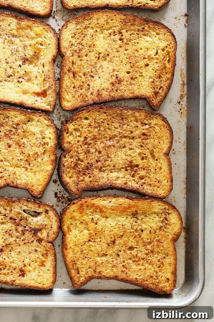 french toast on a baking sheet