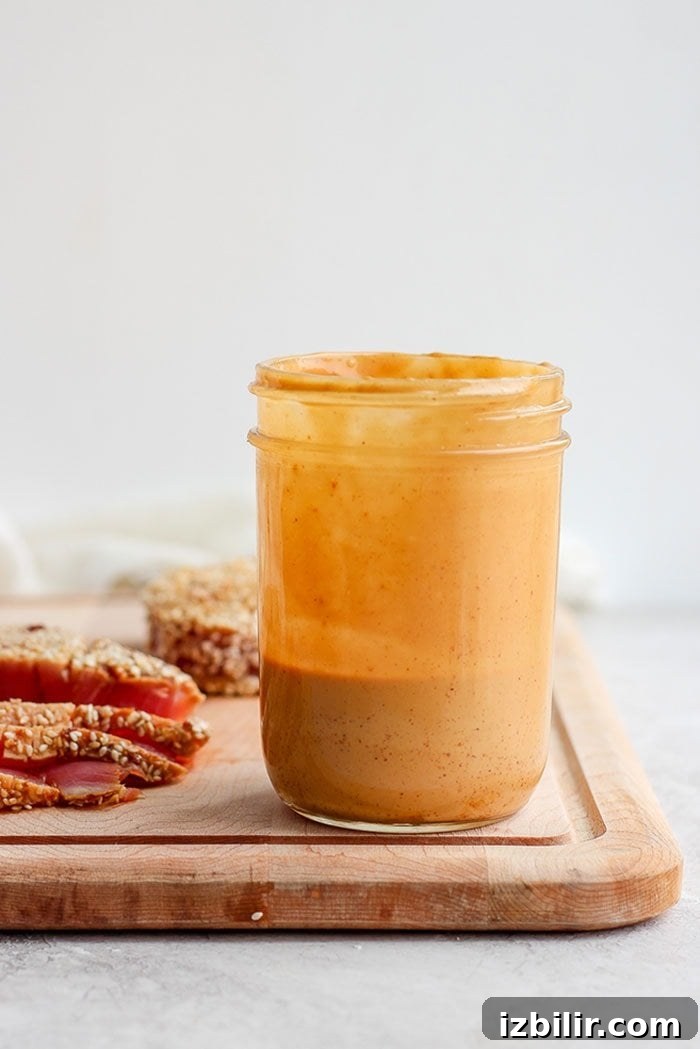 Almond dressing in a jar