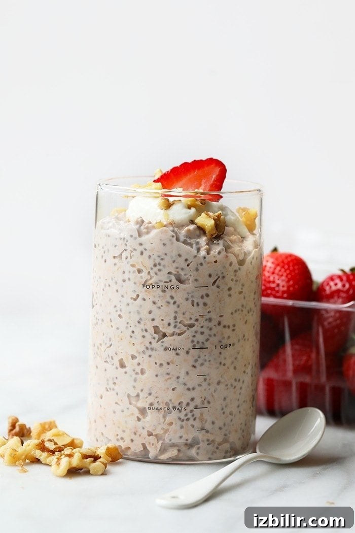 Finished overnight oats in a jar
