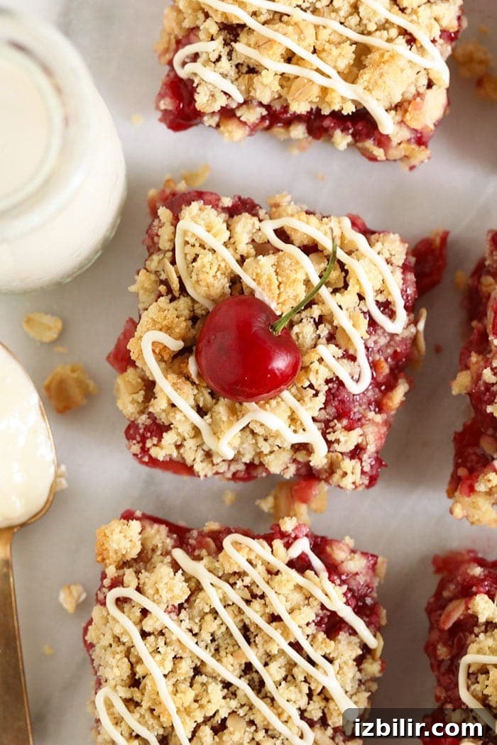 Finished cherry cobbler bars cherry cobbler bars