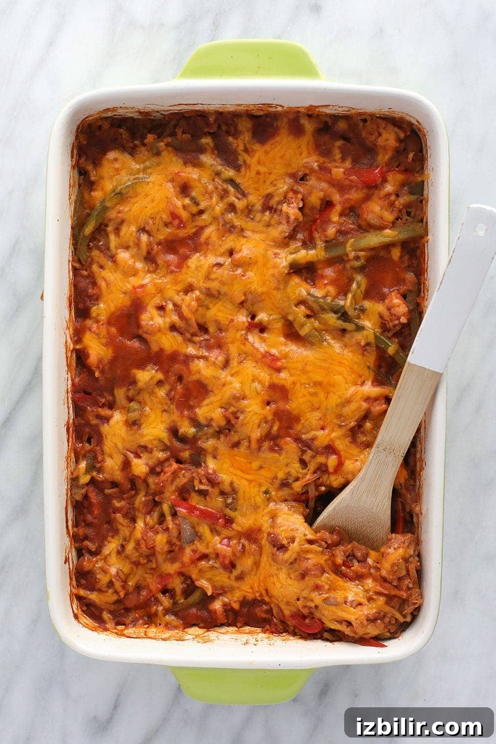 Chicken burrito bowl casserole in a bowl