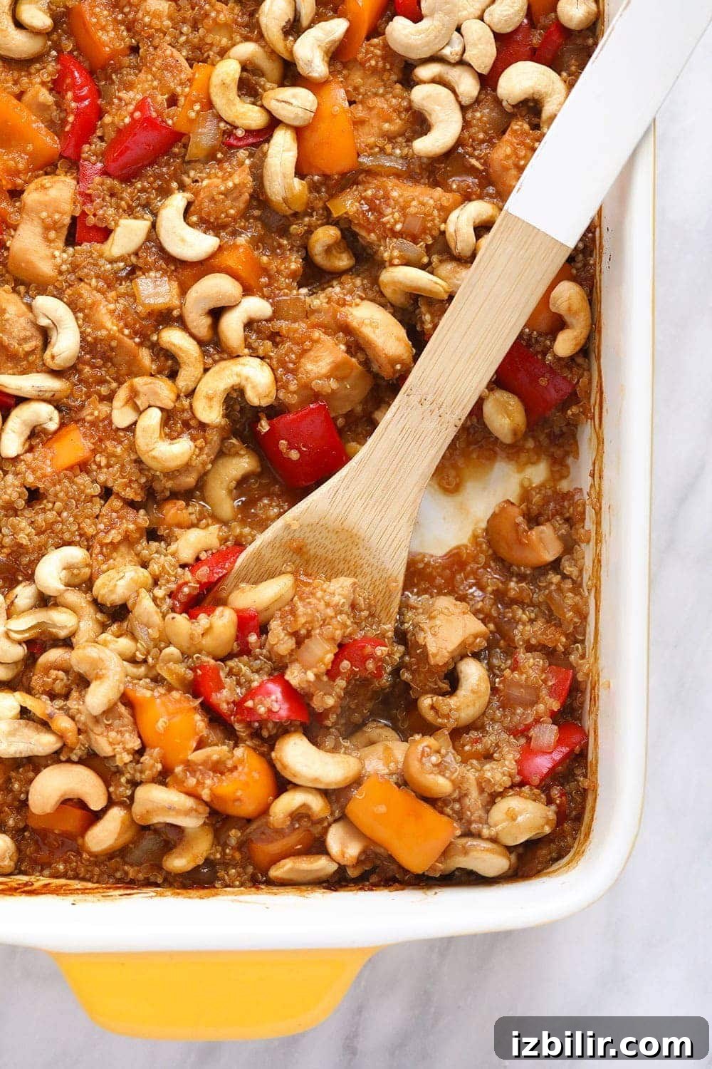 Cashew chicken quinoa bake