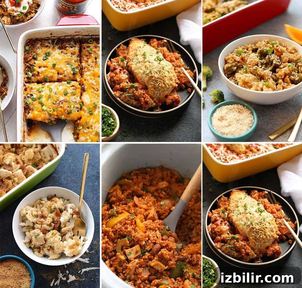 Assortment of chicken casserole dishes