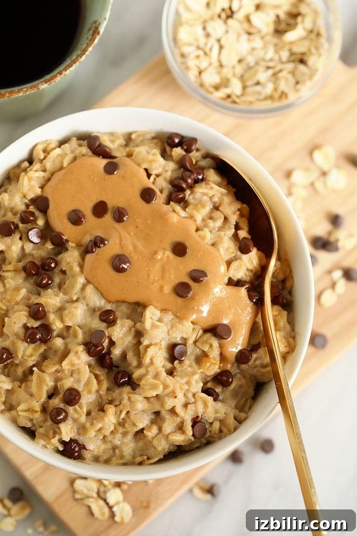 Make Microwave Oatmeal in 2 Minutes 5 oatmeal with cashew butter in bowl