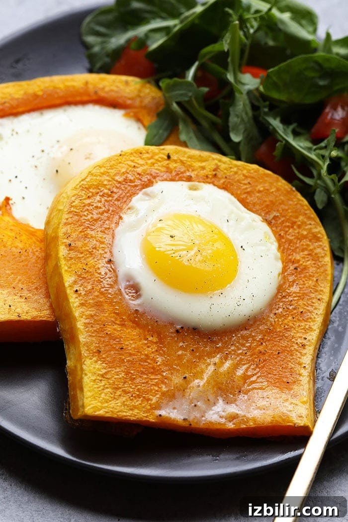 Butternut Squash Egg-in-a-Hole Recipe 3 butternut squash egg in a frame on plate
