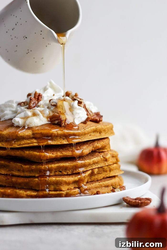 Stack of pumpkin pancakes.