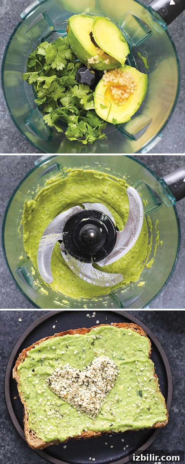 The process of making avocado spread