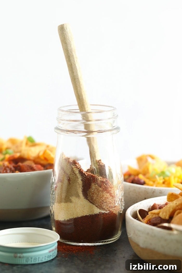 Make a big batch of chili and use your own homemade chili seasoning! This chili seasoning is easy to make and has the perfect balance of all of the classic chili spices. homemade chili seasoning in a jar