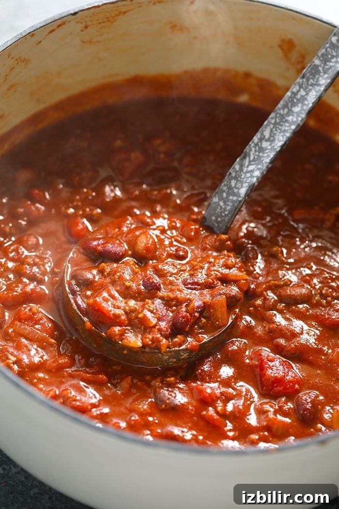 stockpot of the best chili recipe.