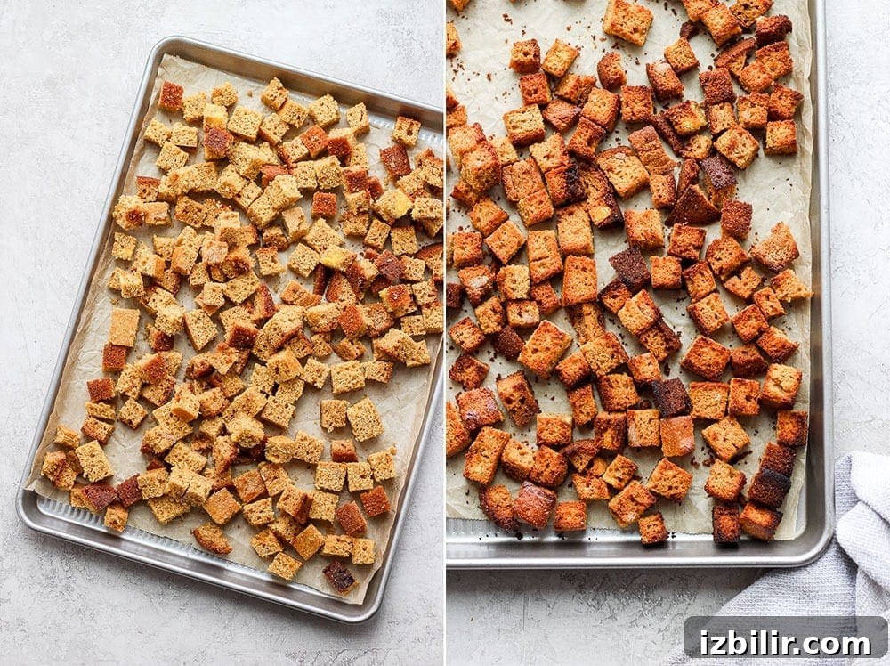 Diced cornbread for cornbread dressing
