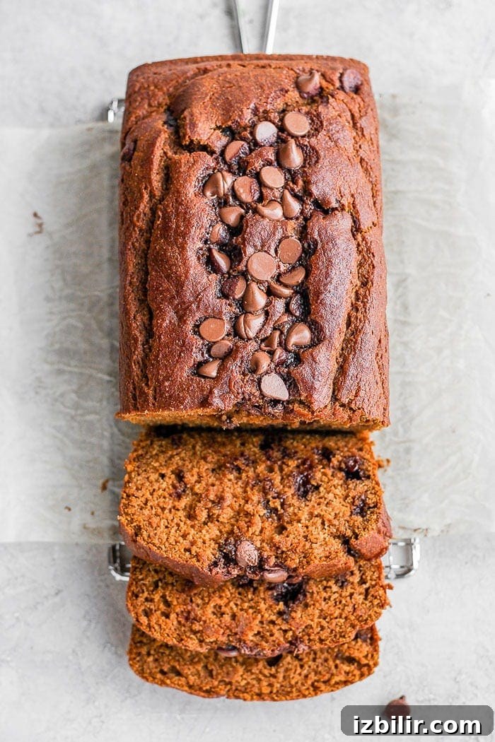 Healthy Pumpkin Bread healthy pumpkin bread loaf sliced.