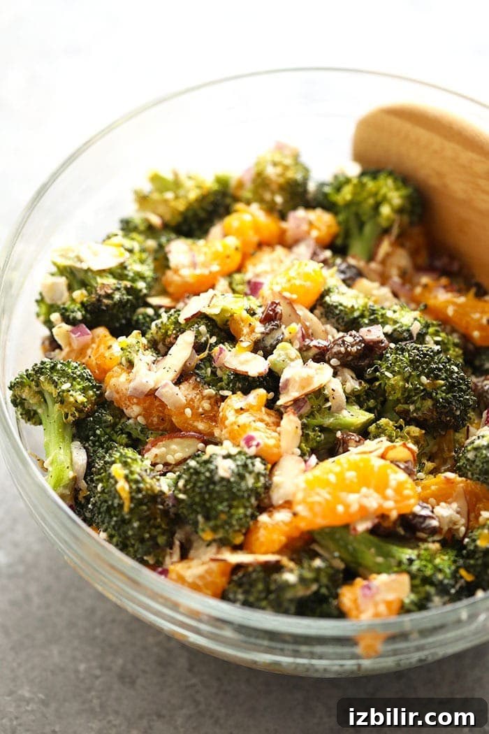 Asian Broccoli Salad in a bowl.