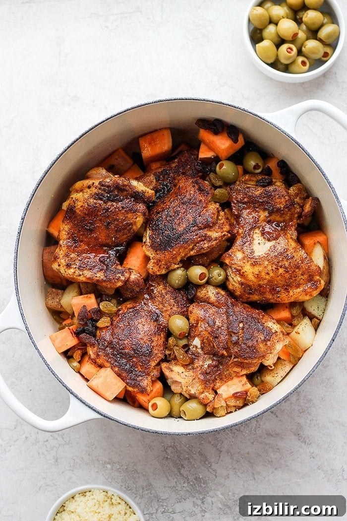 Moroccan chicken in a dutch oven