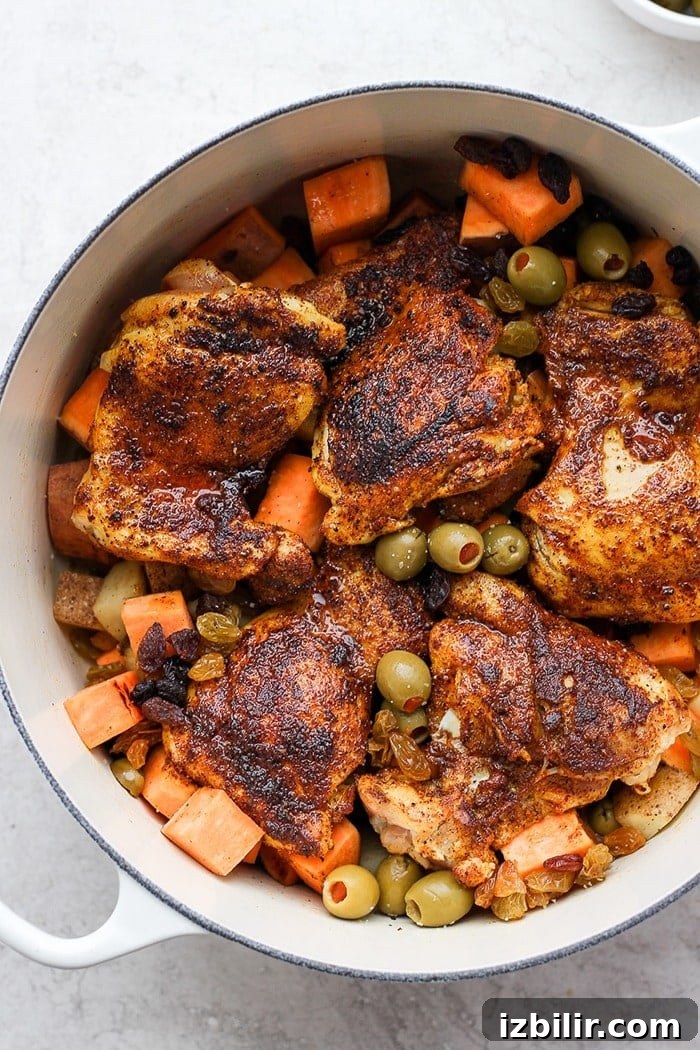 Moroccan chicken in a dutch oven