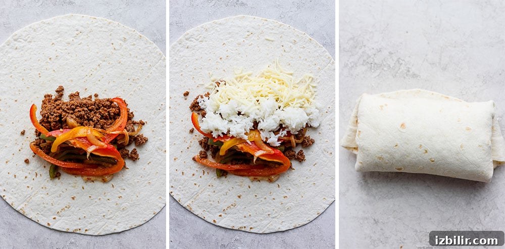 Wrapped burritos on a cutting board