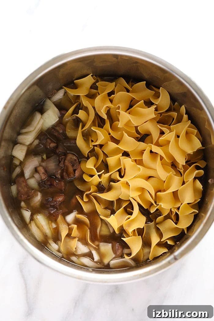 Egg noodles ready to cook Instant pot beef stroganoff egg noodles ready to be cooked.
