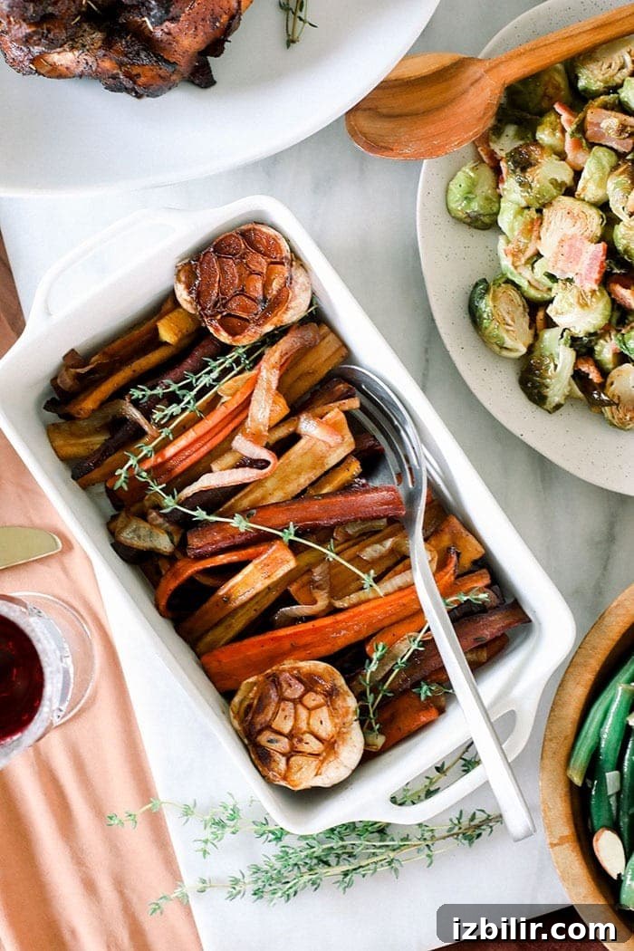 Plated honey balsamic roasted carrots roasted carrots plated at a holiday table