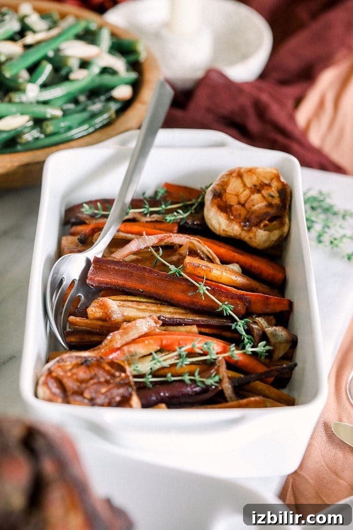 Carrots and garlic on a holiday table roasted carrots and garlic plated at a holiday table