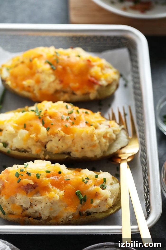 twice baked potatoes ready to be served