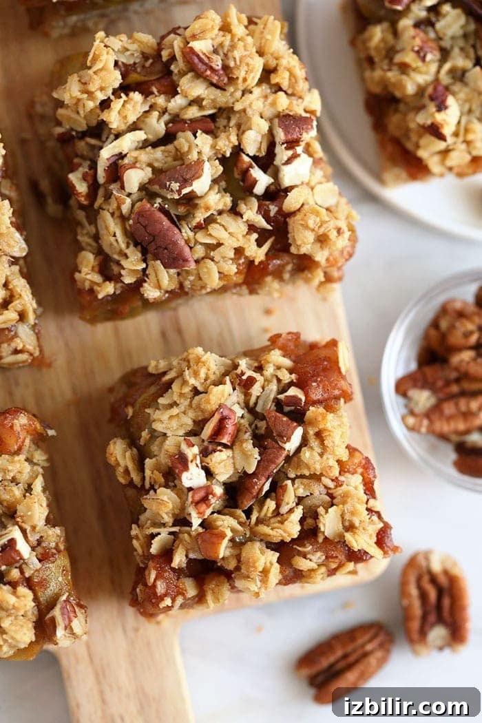 apple pie bars on cutting board
