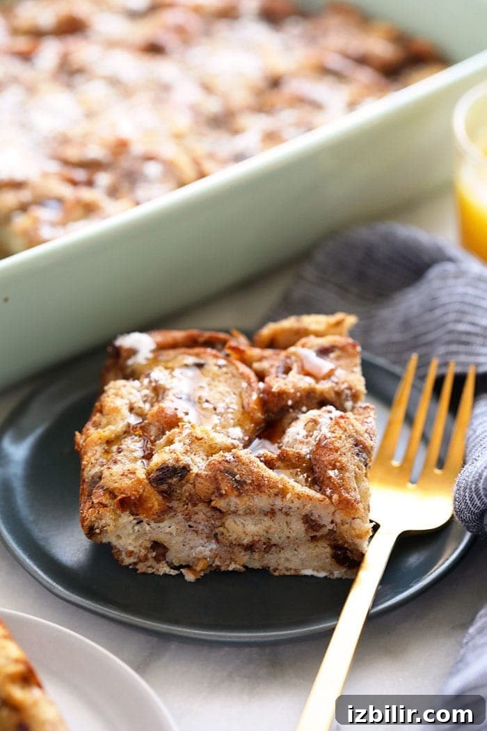 Overnight Cinnamon French Toast Casserole 2 French toast bake on a plate