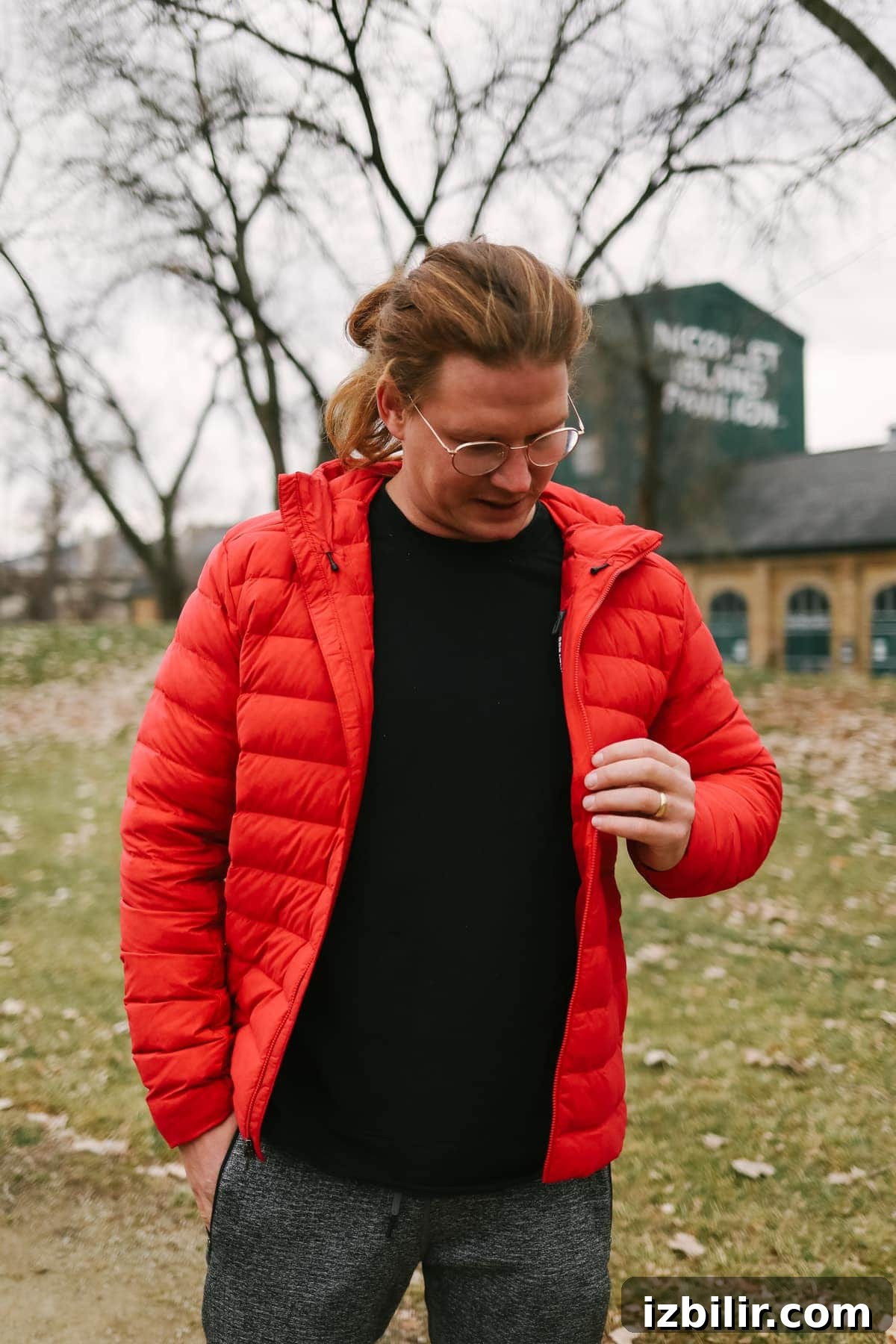 Man wearing a lululemon puffy jacket