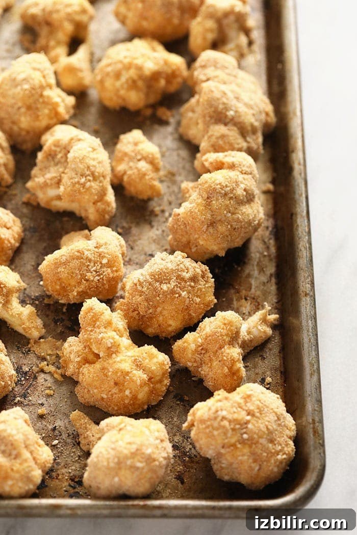 cauliflower wings on baking sheet