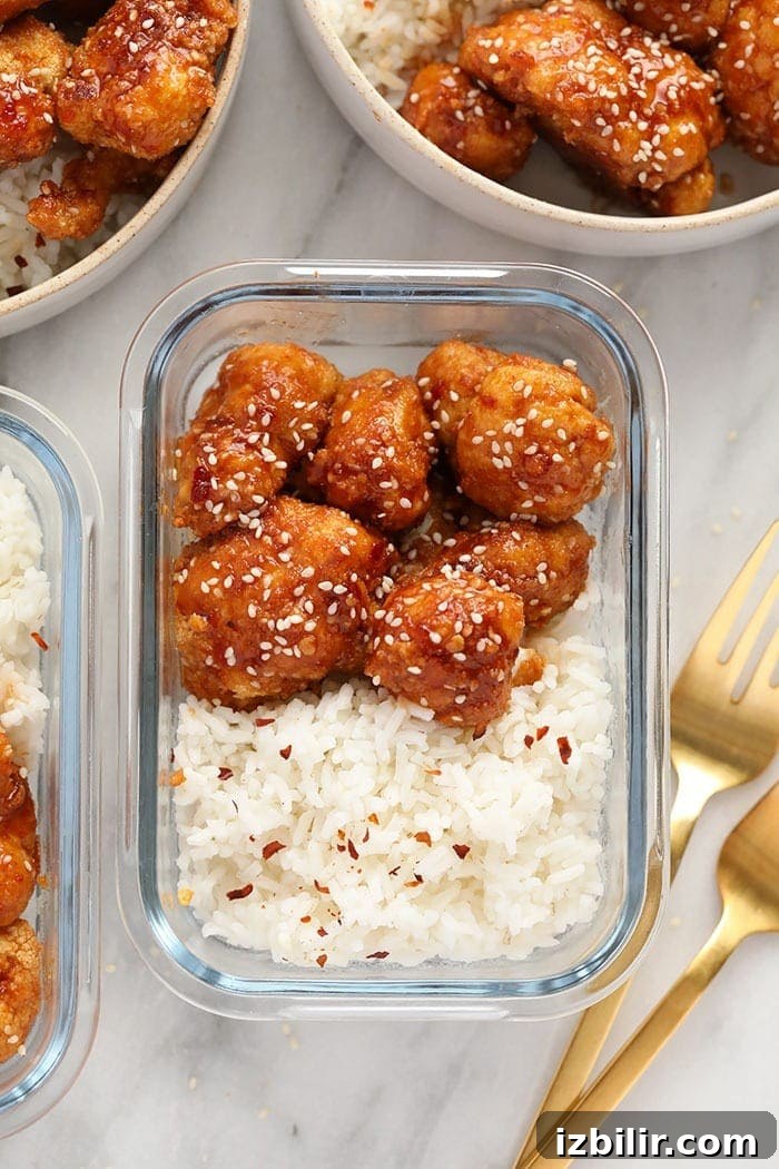 general tso's cauliflower with white rice