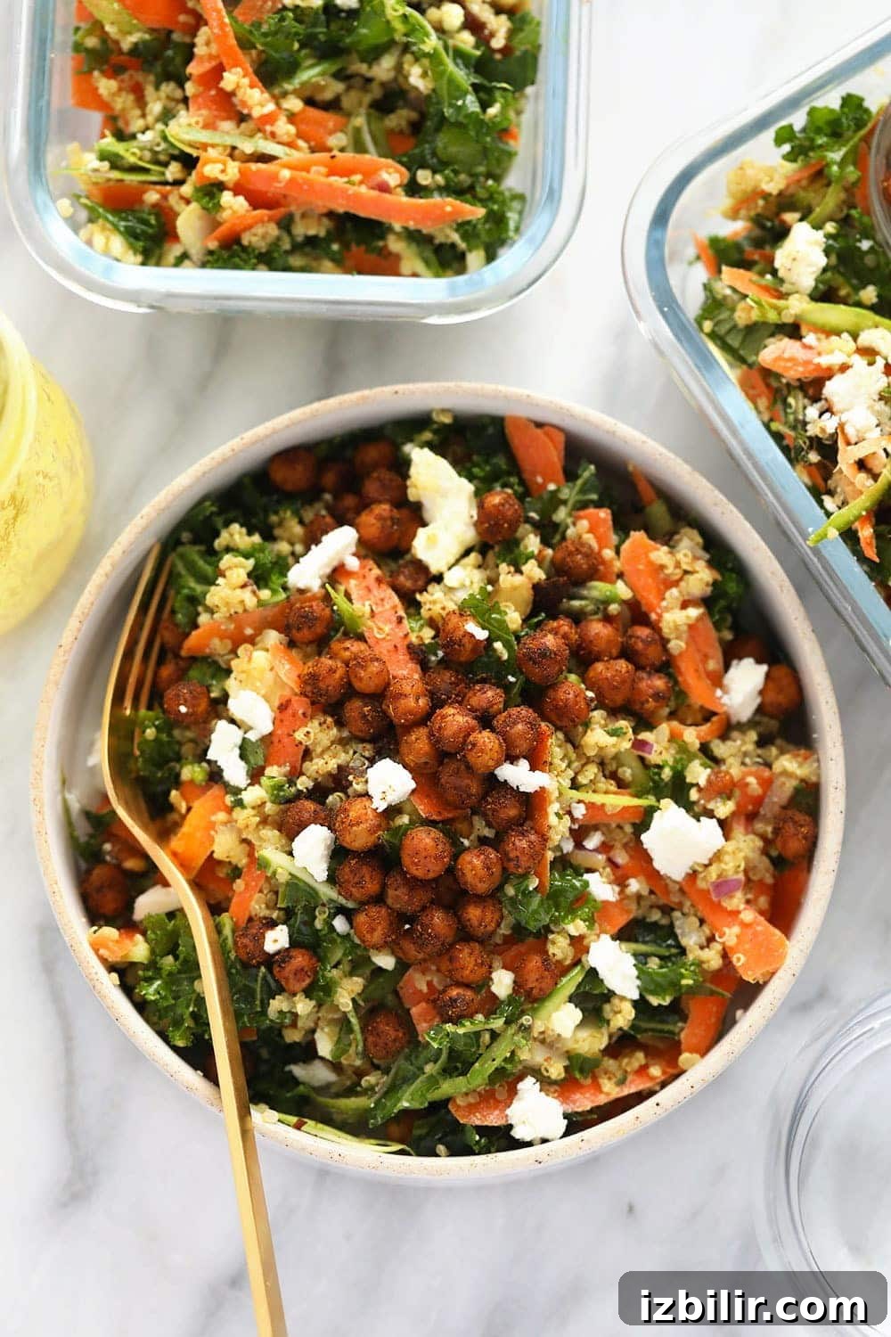 A photo of Moroccan quinoa salad in various dishes