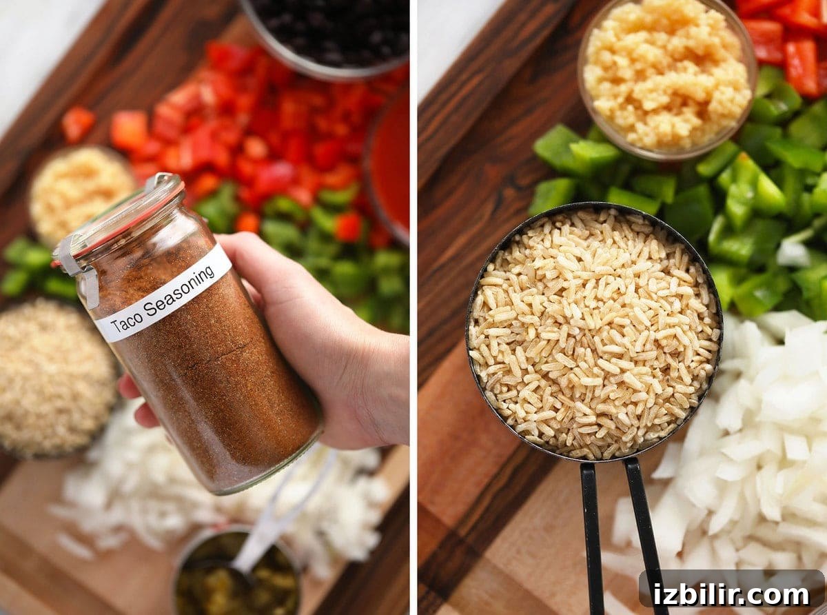 Seasoning and rice for the skillet taco seasoning and brown rice