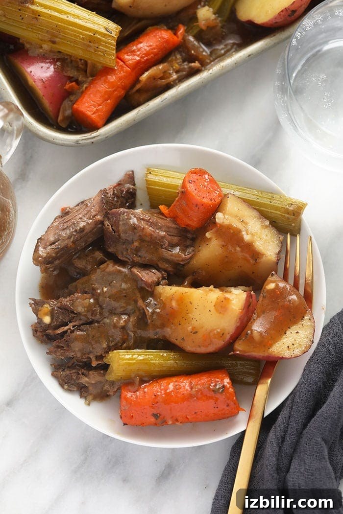 Instant Pot Pot Roast instant pot pot roast on a plate