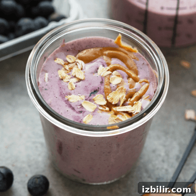 smoothie in glass.