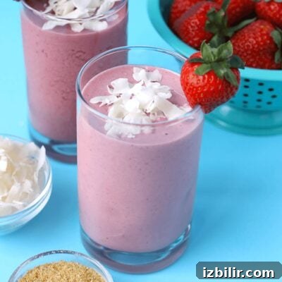 Strawberry Coconut Protein drinks in cups