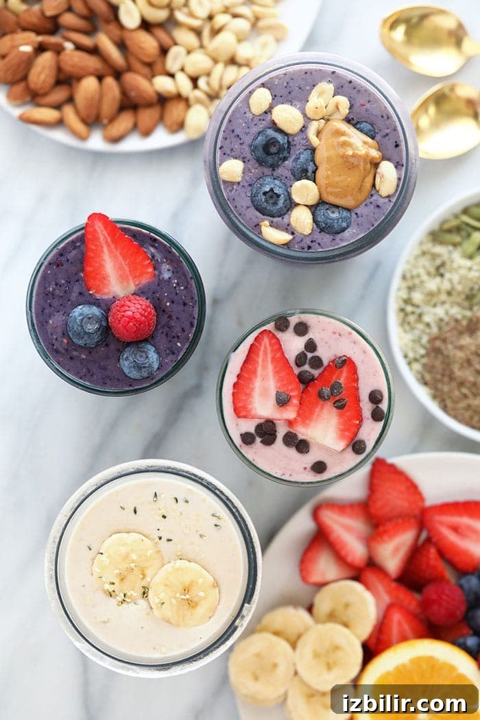 Our best homemade protein shake recipes all in one spot for you to feast on! Drink one of these pre or post-workout to get those muscles recovering! protein shakes on counter.