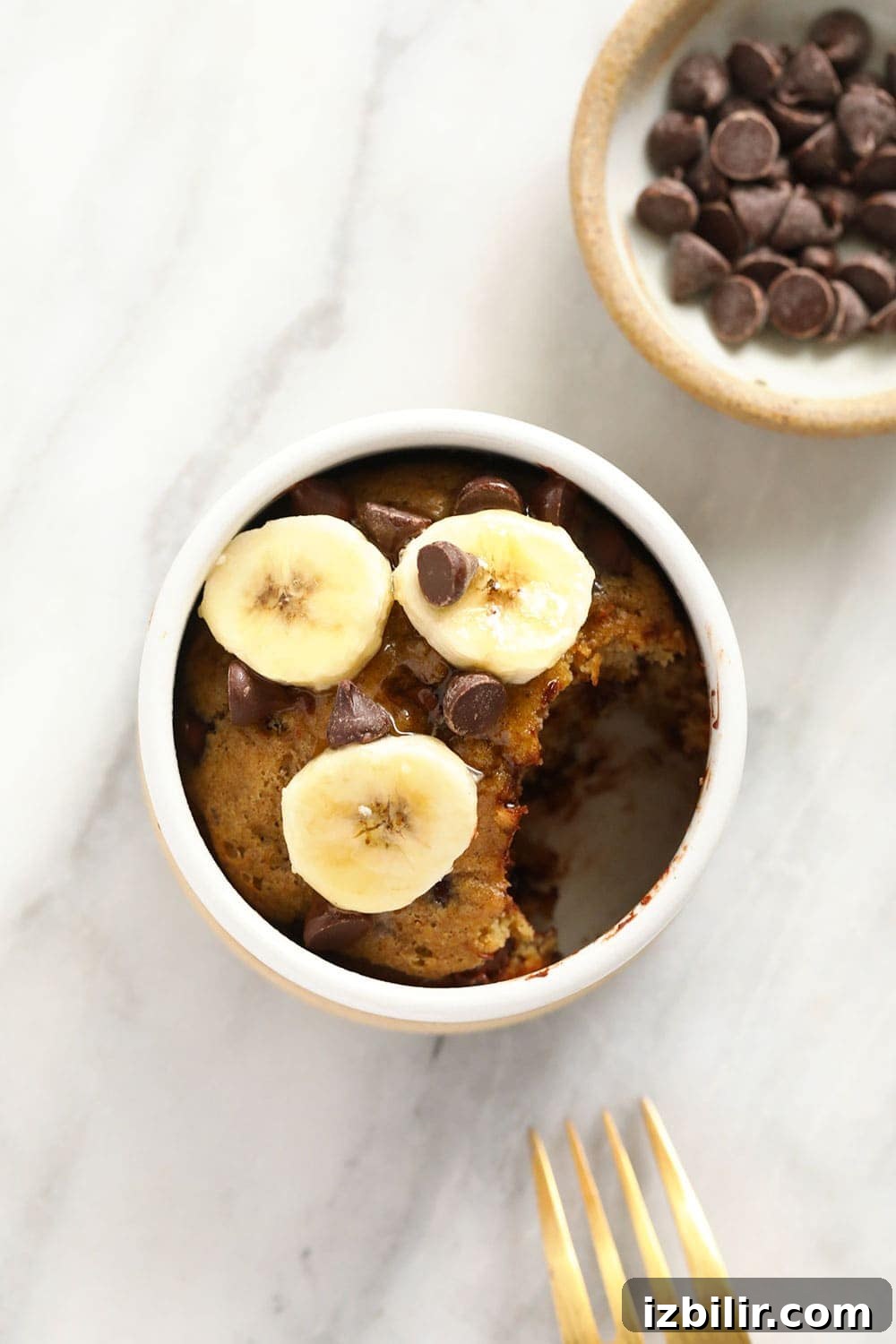 Microwave Banana Mug Cake in 2 Minutes 5 finished banana mug cake