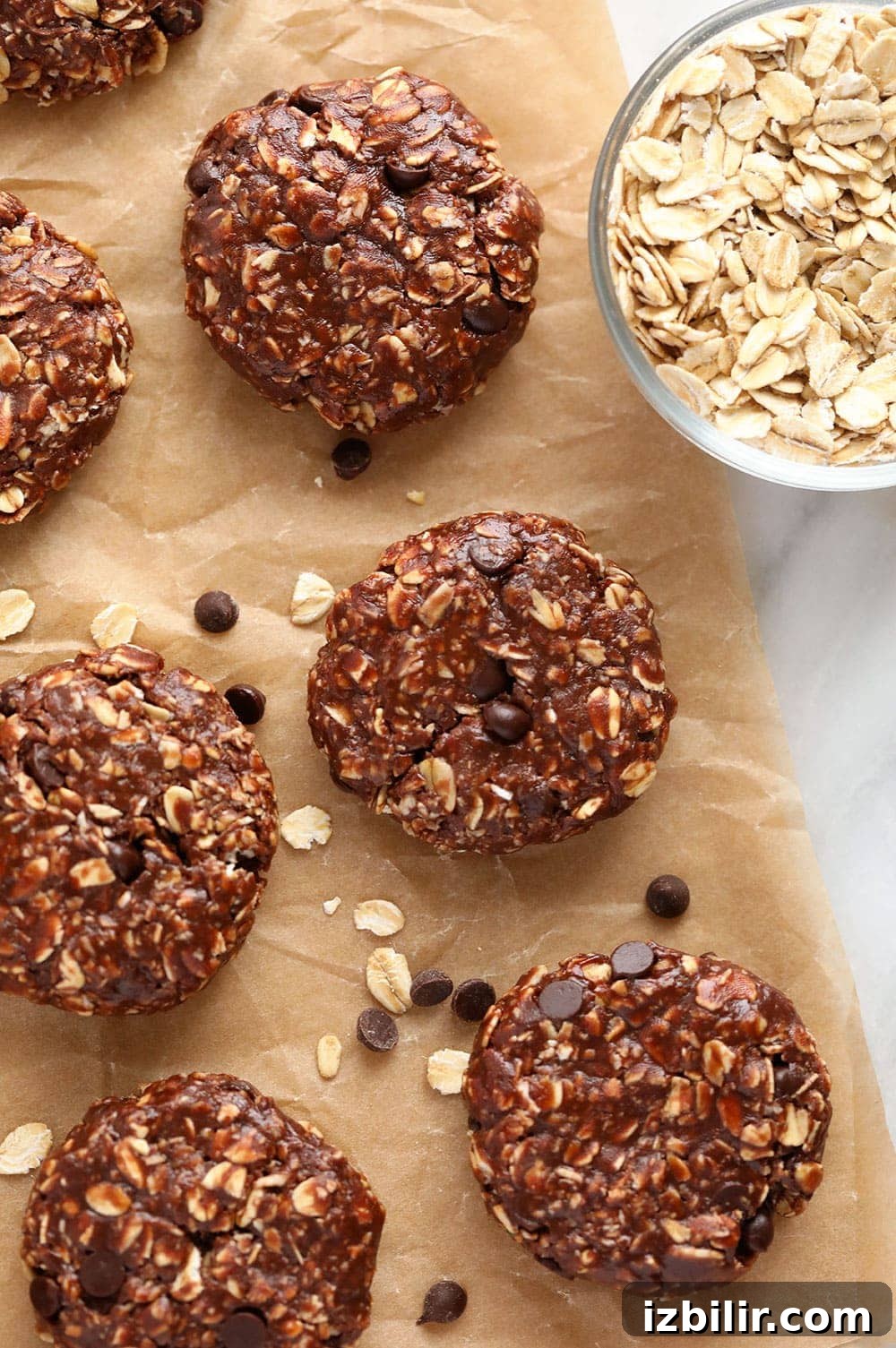No bake chocolate oatmeal cookies ready to eat!