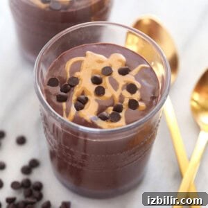 a protein shake made with chocolate and peanut butter.