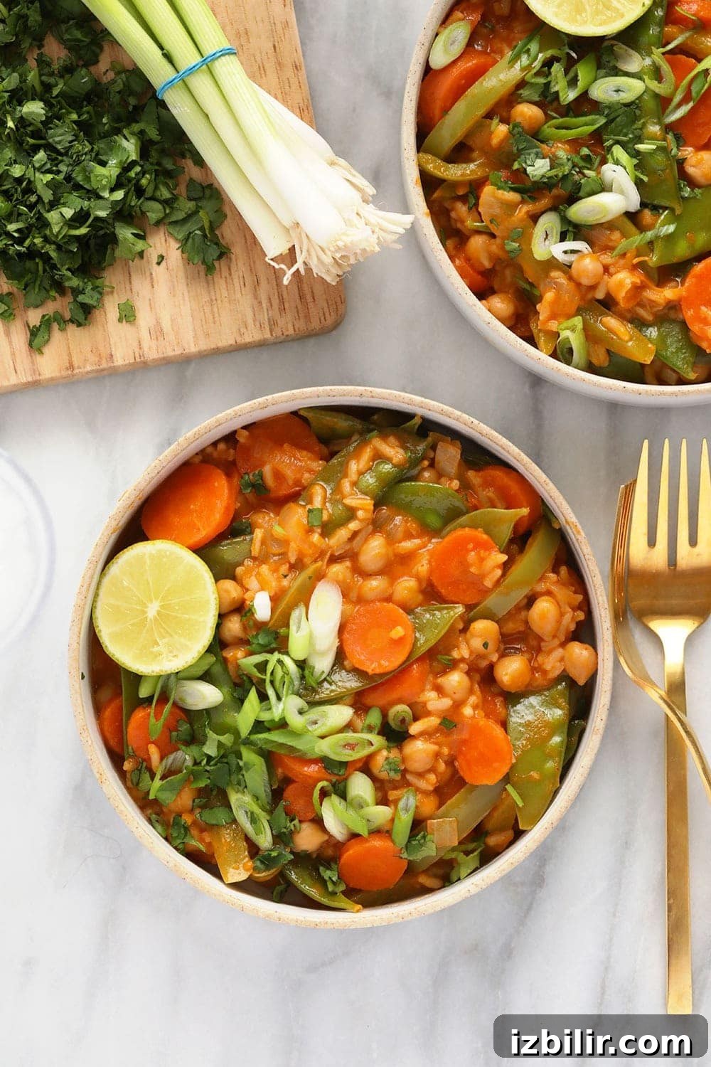 One pot vegetarian Thai curry in a bowl