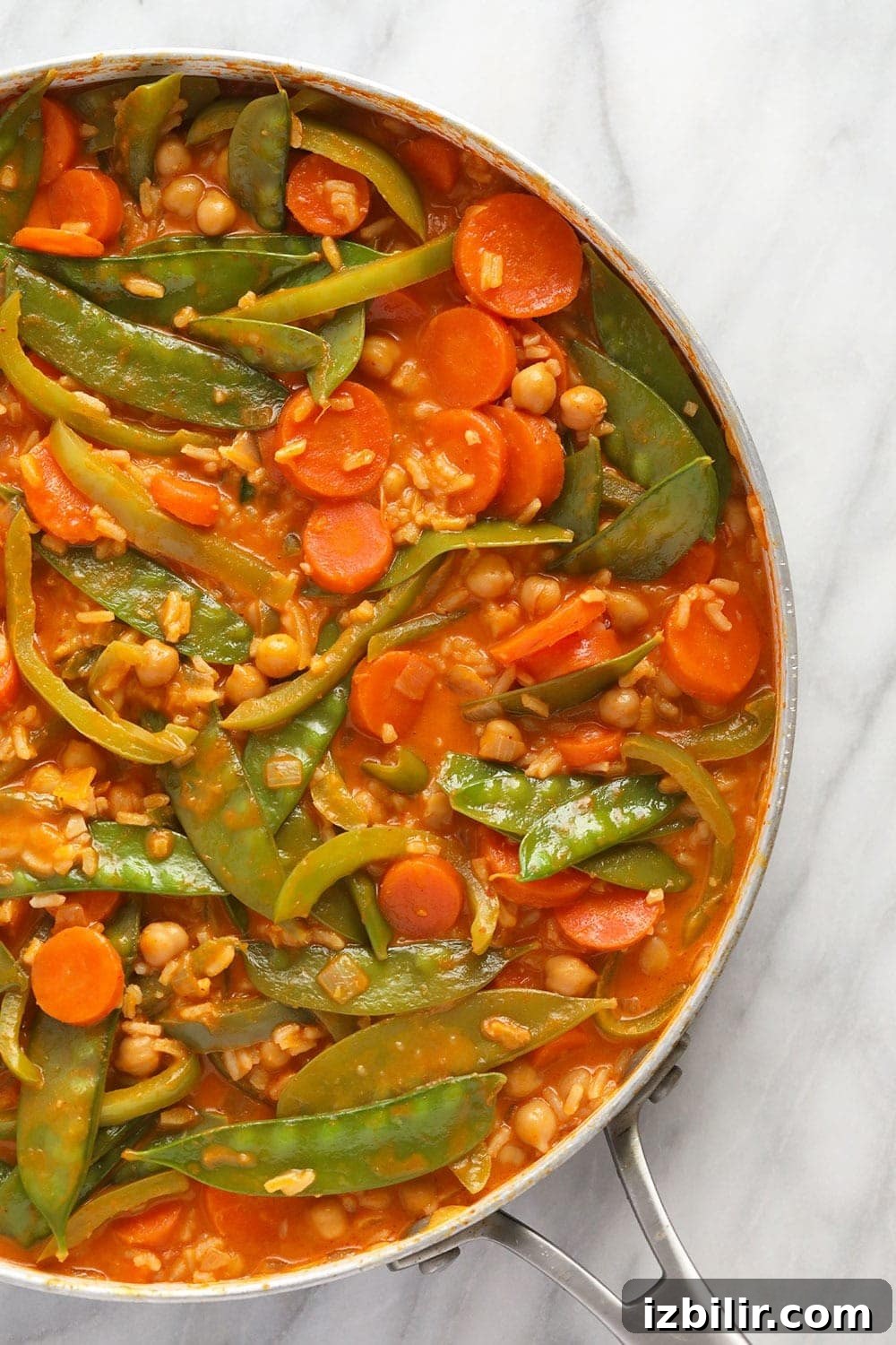 Vegetarian Thai Curry in a skillet